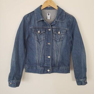GAP Blue Denim Button Down Jacket 100% Cotton Size M Y2K